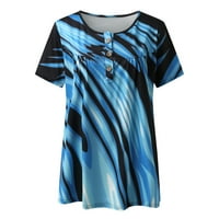 Giligiliso Clearence Žene Ljetni vrhovi labavi fit majica majica kratki rukav V-izrez T majica za ispis