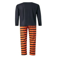 Wsevypo podudaranje porodice Halloween Pajamas postavio je paukove odjeće dugih rukava dugih hlača za
