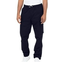 Muškarci Teška težina CrckString Ležerne prilike Labavi džep Jogging Sportske hlače Hlače mornarice