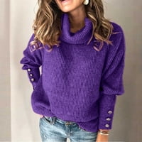 Božićni džemperi za žene Ženski turtleneck pleteni džemper duks dugih rukava Elegantni casual vrhovi