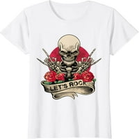 Letds Rock Rock & Roll Skeleton ručna majica retro rock koncert