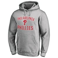 Muški pepeo Philadelphia Phillies Victory Arch Pulover Hoodie