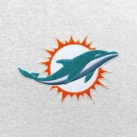 Muški antigua bijeli Miami Dolfini Victory Chenille Pulover Hoodie