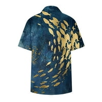 Uorcsa uzorak modni V izrez kratkih rukava Summer casual svestrane cvjetne tiskane žene T majice mornarice