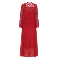 Žene A-line haljina Ležerne prilike pune dužine gležnja kvadratni izrez rukavice crvene m