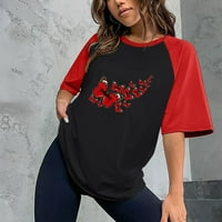 Thirts majice za žene Ljetne vrhove Grafički casual crewneck kratki rukav labav fit okrugli vrat pod