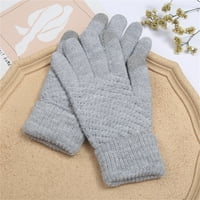 Rygai par pletene rukavice jacquard dizajn puni poklopac prstiju na dodir-ekran na dodir topli debeli
