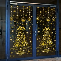 Fugseed Božićne naljepnice Jasno tiskanje ukrasnih uklonjivih božićnih stablo naljepnica za snježne pahulje za novu godinu
