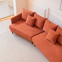 Moderan poliesterski kauč, narandžasta, desna ruka koja se suočava sa kaišem, moderan stil