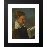 Gustave Courbet Crni moderni uokvireni muzej umjetničko otisak pod nazivom - Julieta Coubet u dobi od