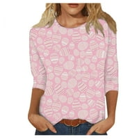 HHEI_K ženska modna casual tri tromjesečna rukava sa pulover okruglim vratom TOP bluza plus veličine