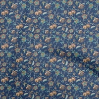 Onuone Rayon plava tkanina Azijski Suzani Šivački materijal Ispis tkanina sa dvorištem širom