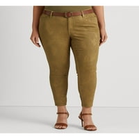 Ralph Lauren ženski zlatni džepni patentni patentni hlače plus 14W