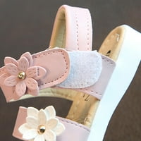 Ljetne cipele za brisanje djece Dječji sandale Princess Princess Open-Toed Meko dno Cvijeće Roman plaža