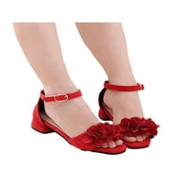 Daeful Kids Plesne cipele Open TOE pete Sandale Magic Trape Haljina Sandal mair Casual Slatka gležnjače Princess cipela crvena 10c