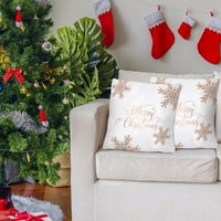 Božićni ukrasi zazor, zlato i bijelo sretan božićni jastuk sa jastukom od breskve - koža poput tkanina