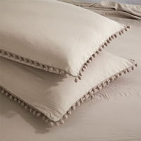 Goory Ultra Mekani prekrivači setovi moderne posteljine pom pom kuglice prekrivač premije sa jastučnice