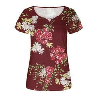 Gaecuw Slatke prevelike majice za žene Bluze s kratkim rukavima T / košulje u pulover TEES T-majice