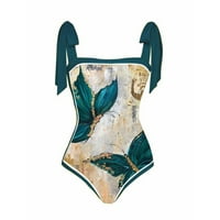 Yyeselk Womens Ljetni parući kupaći kostim sa zamotavanjem suknje Push up Bikini Tropical Tummy Control