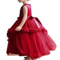 Glonme Sequins Princess Haljine Dečija slatka haljina za večernje haljine Slatkim ljuljačkama Claret