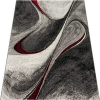 Moderna krašava tepišnja dnevna soba mottled apstraktna dizajna siva crvena crna veličina 6'7 9'6