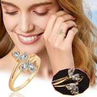 Amlbb prstenovi za žene dame modni dijamant modni kreativni dislokacija latice Križni prstenski nakit