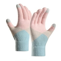FABIURT Ženske rukavice Zimske žene drže toplo dirljiv ekran pletene rukavice elastične meke rukavice