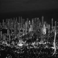Visok kutni pogled na grad upaljen noću, Honolulu, Oahu, County County, Havaji, SAD Poster Print
