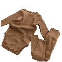 Setovi za dijete Ljetne bebe Djevojke dječake Jesen čvrste pamučne pamučne hlače s dugim rukavima za