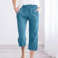 Hesxuno ženske hlače, ljetno čišćenje Ženske hlače New Style Solid Color Pamučne hlače Elastične struice