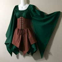 Za žensku haljinu trube irska košulja s korzetom Tradicionalna haljina Žene Gothic Retro dugih rukava