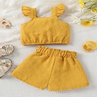 Gwiyeopda Toddler Baby Girls Ljetna odjeća set rukava bez rukava, kratke hlače bez rukava + kratke hlače