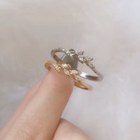 Archer Women Modni list Oblik Marquise Cut Cubic Circon umetnut nakit prstena za prste