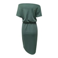 SOAISHEXZC haljine za žene s kratkim rukavima s kratkim rukavima Ležerne prilike za noćate večernje
