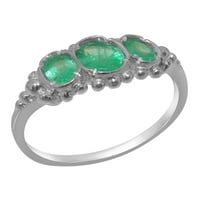 Britanci napravio 9k bijelo zlato prirodno smaragdno prsten izjave o ženu - veličine opcija - veličine
