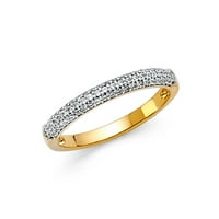 Jewels 14k žuti zlatni prsten Kubični cirkonijski CZ godišnjica vjenčanica veličine 10.5