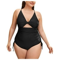 Bikini Tie-Dye Ispis Konzervativni trbušni pokrov plus plus veličine Jednodijelno kupaći kostim žene