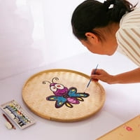 Ručno tkani bambus sito ručno oslikani bambusov splav okrugli prašine DIY ukrasne voćne košarice Kuhinja