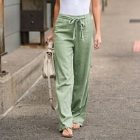 Tawop Fashion Womens Solid Bare Ležerne prilike široke nogu dno duge hlače Jogging hlače za žene za