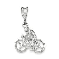 Čvrsta srebrna figura od sterlinga na privjeskom privjeskom od bicikla Šarm