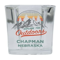 Chapman Nebraska Istražite na otvorenom Suvenir Square Square Bander Shot Staklo 4-pakovanje