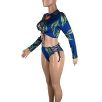 Aaiyomet ženski bikini kupaći kostimi od cvjetnog odijela Ženska kupaći kostimi s kupaćim kostimima s kupaćim kostimima kupaći kupaći kostimi Tankenis, plavi s