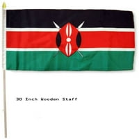 12 X18 Kenija zastava zemlje sa sedištem 30 Drveno osoblje