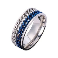 Xinqinghao evropske i američke modne prstenove rotabilni prstenovi Dvostruki lanac Titanijum čelični