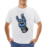 Ručna plava muška grafička majica Vintage kratki rukav sportski tee bijeli 3xl