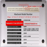 Kaishek Hard Case za najnoviji macBook Air A1932 & A2179 i A + Crni poklopac tastature, Sky serija 0421