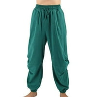 CLLIOS muške pamučne i posteljine s elastičnom strukom nacrtajuće ležerne hlače harem pantalone pantalone