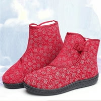 DMQupv čizme za snijeg Žene Široke telesne cipele pamučne ženske guste tiskane čizme na otvorenom Ženske