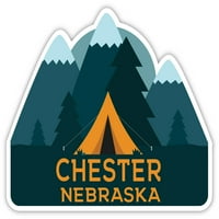Chester Nebraska suvenir Vinil naljepnica naljepnica Kamp TENT dizajn
