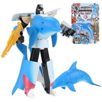 Poetren Dječji igrački transformator robot morski pas ocean anime figurin poklon za Božić